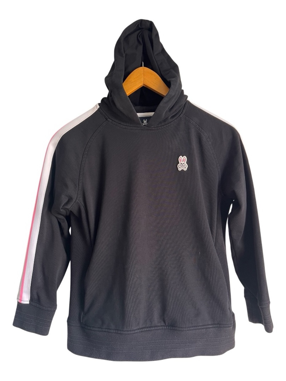 Psycho Bunny Girls Hoodie – Size M (10/12)
with Pink & White Sleeve Stripes